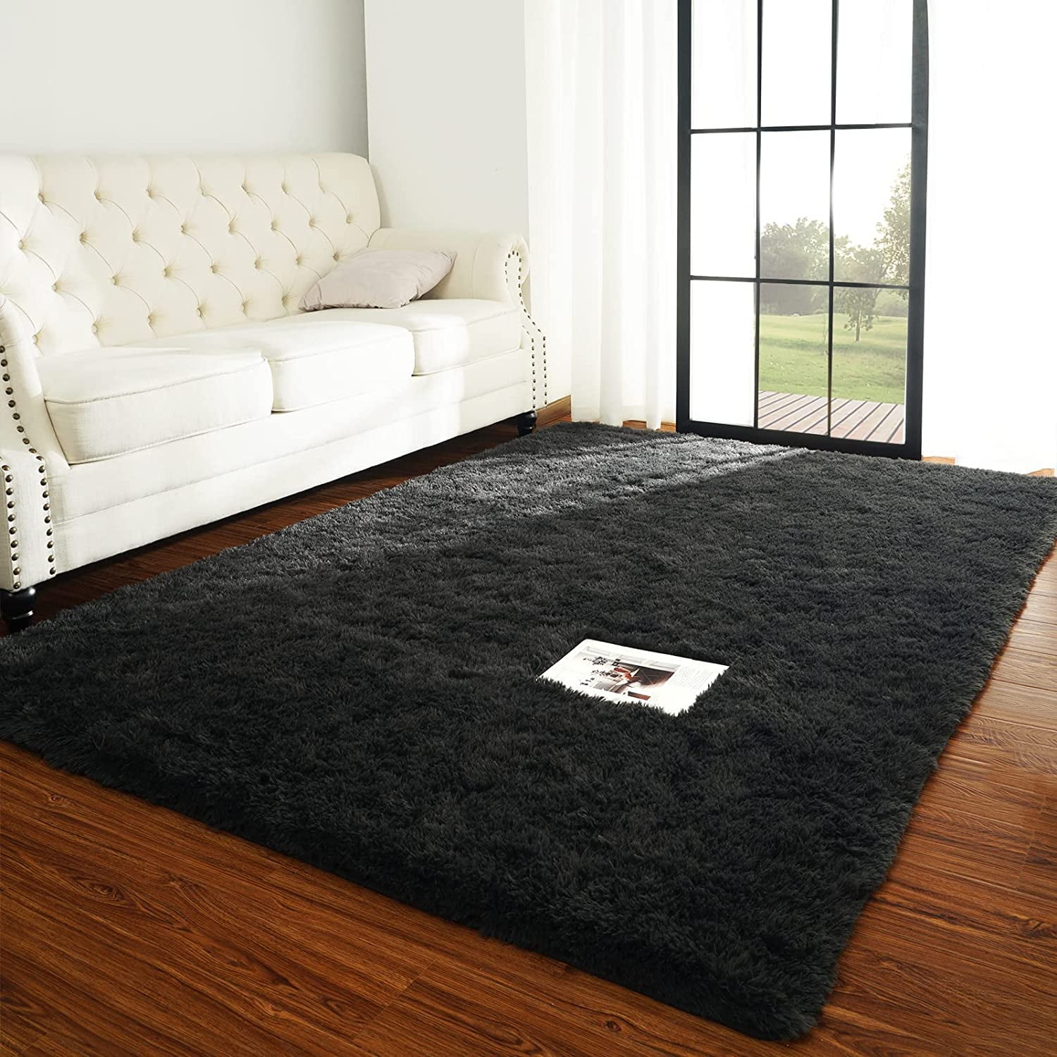 Junovo Super Soft Fluffy Area Rugs Modern Shag Rug for Bedroom Living ...