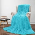 thumbnail image 1 of Junovo Super Soft Throw Blanket for Bed, Fluffy Cozy Plush Light Blanket, Washable Warm Furry Throw Blanket for Couch Sofa Chair Home Decor, 60"x80" ,Teal Blue, 1 of 5