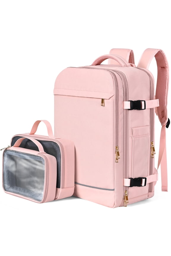 Travel Backpack Laptop Backpack for Men and Women Waterproof Business Backpack with USB Charging Port,Pink
