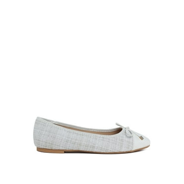 Junpey Plaid Tweed Ballet Flats