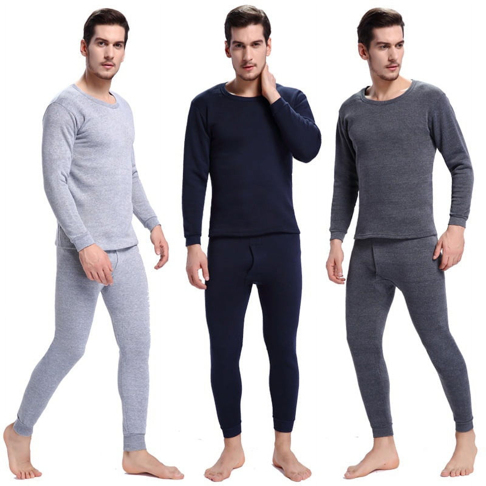 Mens Winter Thermal Underwear Sets Thick Warm Undershirts Long