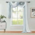 thumbnail image 1 of Junvictex 1 Piece Grey Ombre Chiffon Sheer Window Scarf Valance Curtains Crinkle 18ft Soft for Living Room,52"Wx216"L, 1 of 7