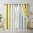thumbnail image 1 of Junvictex Blackout Curtains Bedroom Double Layer Drapes in White & Yellow Ombre,52"Wx84"L,4pcs, 1 of 6