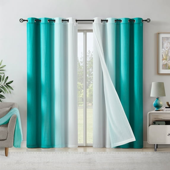 Junvictex Blackout Window Panels Bedroom Solid White 90% Blackout Curtains 52"Wx95"L,4pcs