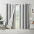 thumbnail image 1 of Junvictex Double Layer Grey Blackout Curtains - Elegant Design for Living Room and Bedroom,52"Wx84"L,4 Panels, 1 of 6