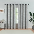 thumbnail image 1 of Junvictex Foil Silver-Grey Blackout Window Curtains for Bedroom 52"Wx95"L Modern Metallic Print,2 Panels, 1 of 7