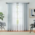 thumbnail image 1 of Junvictex Grey Ombre Crushed Chiffon Sheer Crinkle Curtains for Living Room,Rod Pocket,52"Wx84"Lx2, 1 of 7