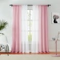 thumbnail image 1 of Junvictex Pink Ombre Crushed Chiffon Sheer Crinkle Curtains for Living Room,Rod Pocket,52"Wx84"L,2 Panels, 1 of 7