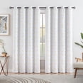 thumbnail image 1 of Junvictex White Foil Gold Blackout Window Curtains for Living Room Metallic Print Sets Grommet Top,52"Wx95"L,2 Panels, 1 of 7