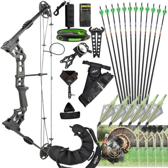 Junxing Dragon Claw X8 Compound Bow Kit 20-70 lb, Left Hand, 320 fps