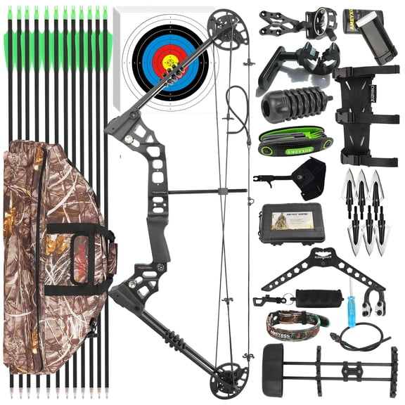 Junxing X8 Compound Bow and Arrows Set Adjustable Hunting Bow 20-70lb
