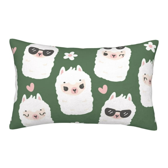 Junzan Alpaca Faces Pillow Cases Standard Size, With Envelope Closure Bed Pillow Cases,20"X30" Inches