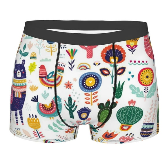 Junzan Alpaca Flower Mens Underwear Boxer Briefs For Men’s - Small
