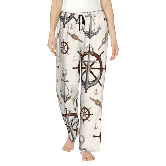 Junzan Anchor With Rope Women'S Pajama Pants Drawstring Comfy Sleep Bottoms With Pockets