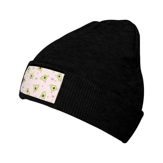 Junzan Avocado Doing Sport Yoga Mens Winter Hats Thick Knit Cuff Beanie Cap Beanie Hat
