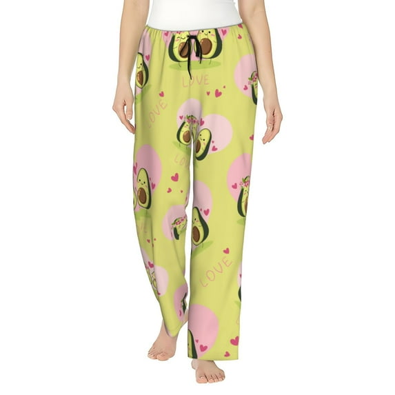 Junzan Avocado Lovers Women'S Pajama Pants Drawstring Comfy Sleep Bottoms With Pockets