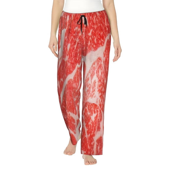Junzan Beef Steaks Women'S Pajama Pants Drawstring Comfy Sleep Bottoms With Pockets