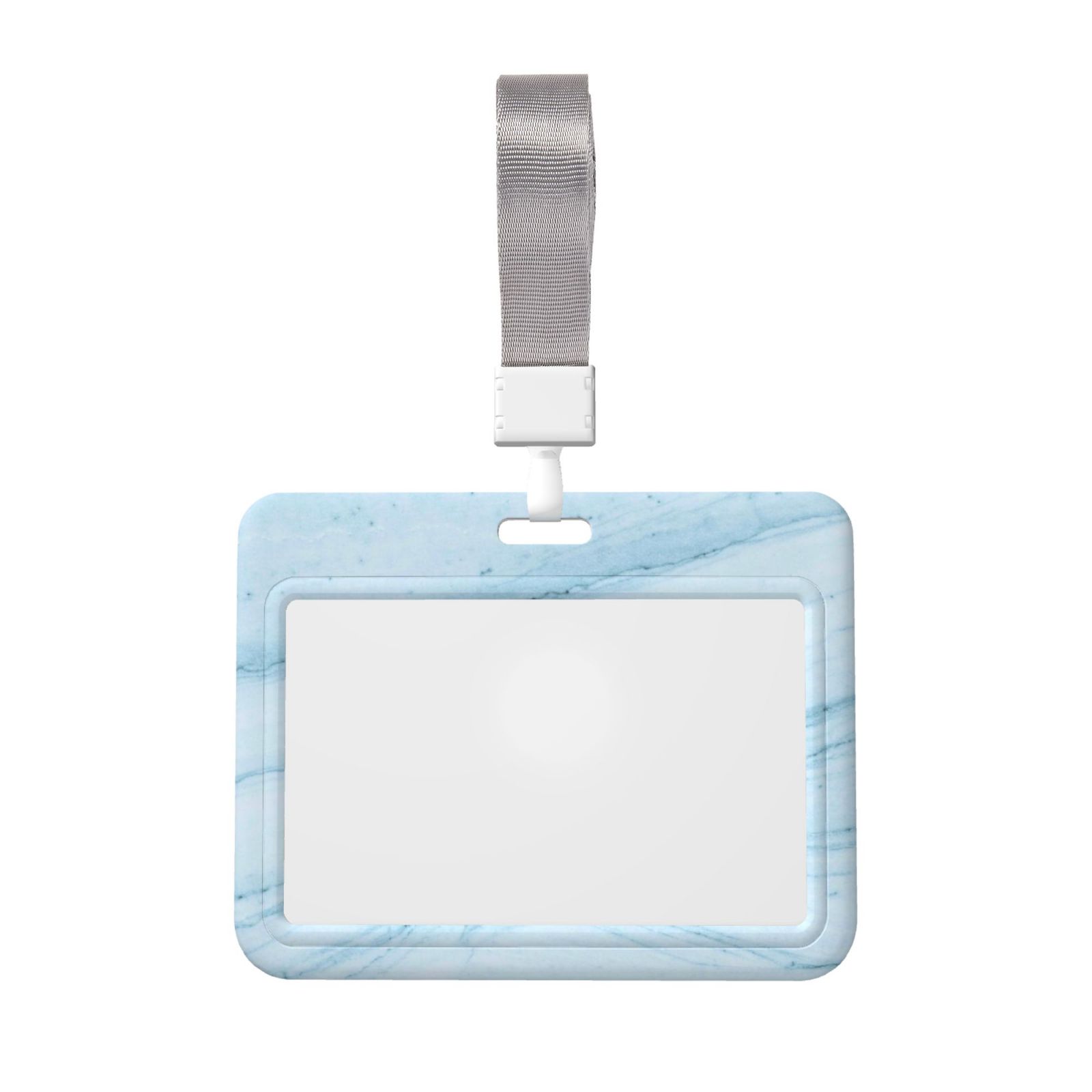 Junzan Blue Marble Id Badge Holder With Windows Key Card Work Badge ...