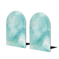 thumbnail image 1 of Junzan Blue Marble for Wood Bookends,1 Pair Book Ends for Shelves Book Holder Stand Decorative Book Stoppers for Heavy Duty Books/CD/File/Video Games, 1 of 8