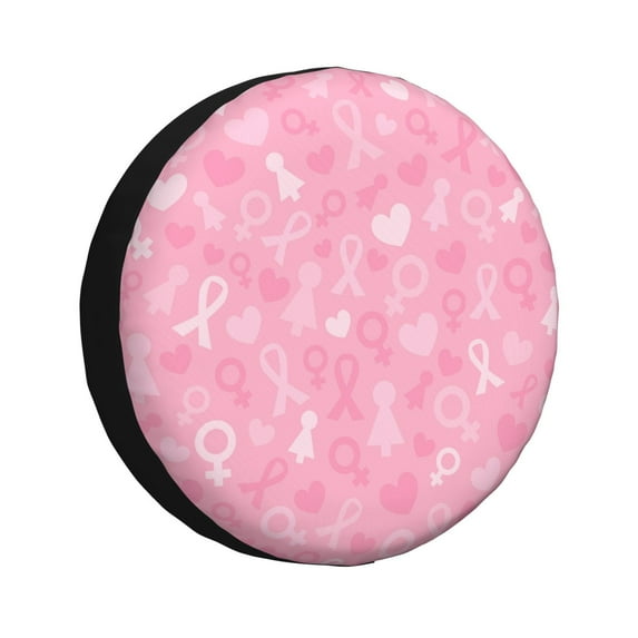 Junzan Breast Cancer Awareness Tire Cover Wheel Protector for Truck SUV Trailer Camping Rv Tire Cover 15 Inch