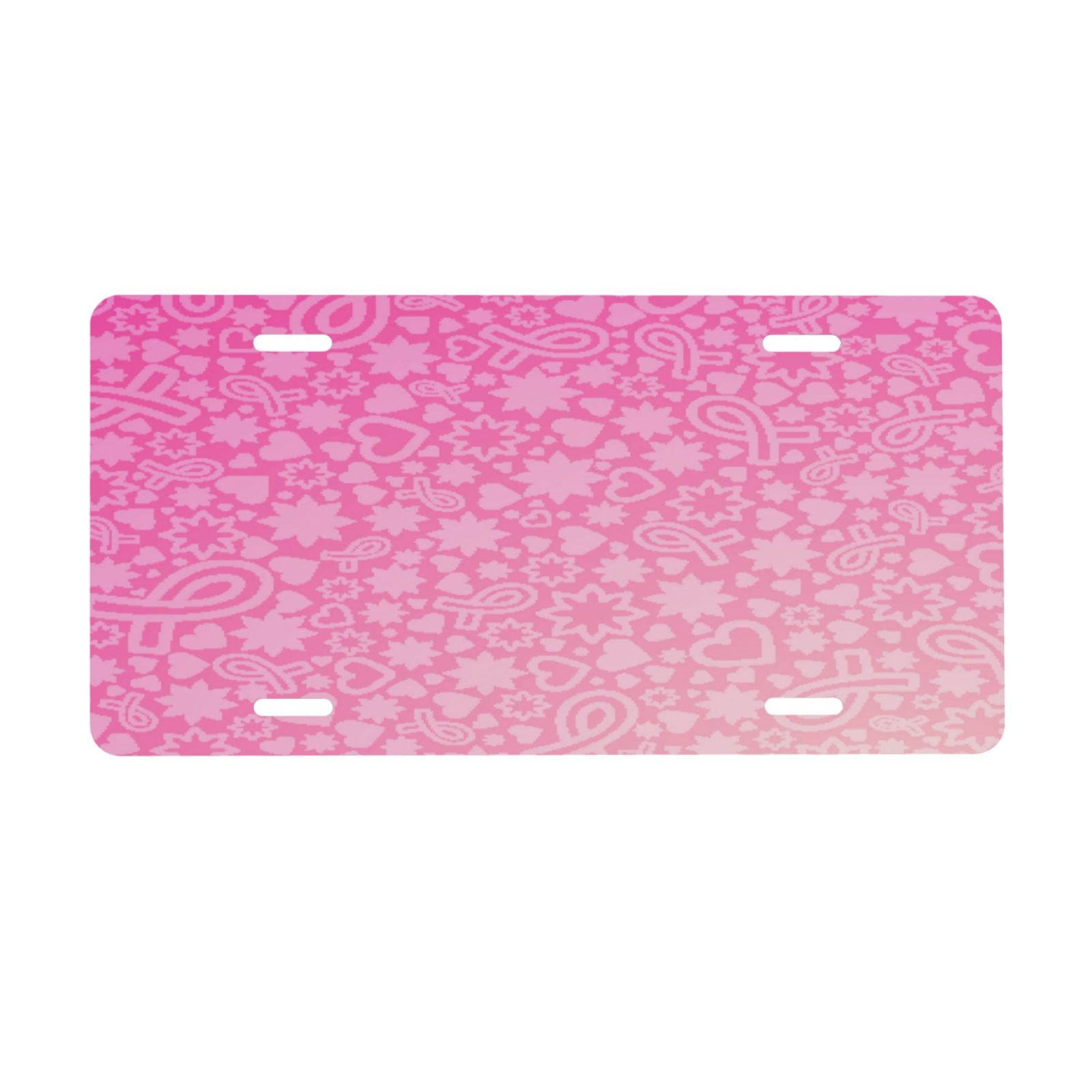 Junzan Breast Cancer Pink Ribbons Awareness Front License Plate Covers