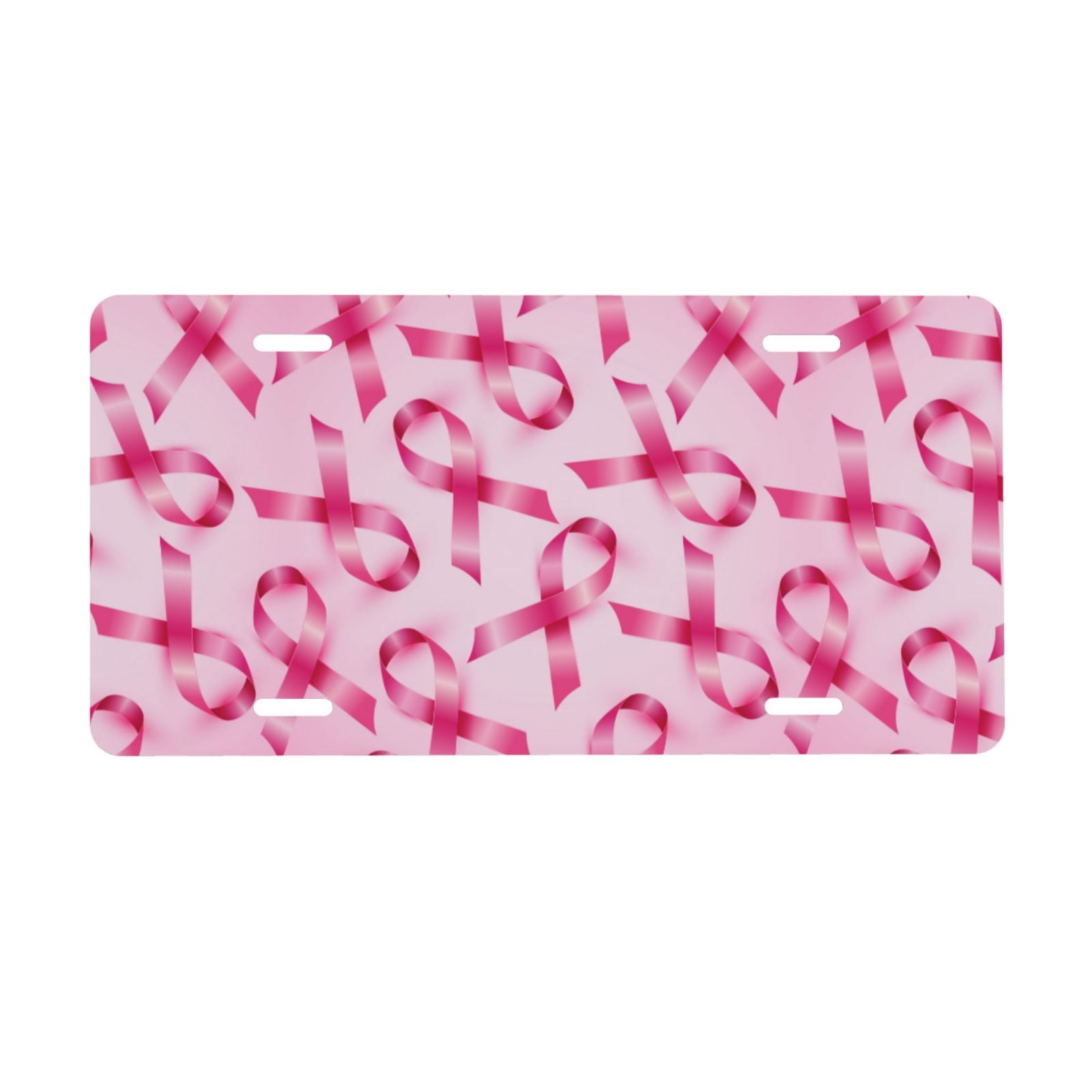 Junzan Breast Cancer Ribbons Awareness Front License Plate Covers