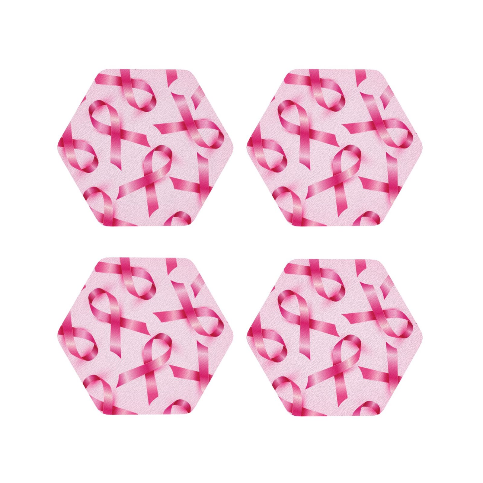 Junzan Breast Cancer Ribbons Awareness Print Coasters for Drinks ...