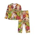 thumbnail image 1 of Junzan Bright Mushrooms Print Womens Pajama Sets,Long Sleeve Button Down For Women Pjs 2 Piece, 1 of 9