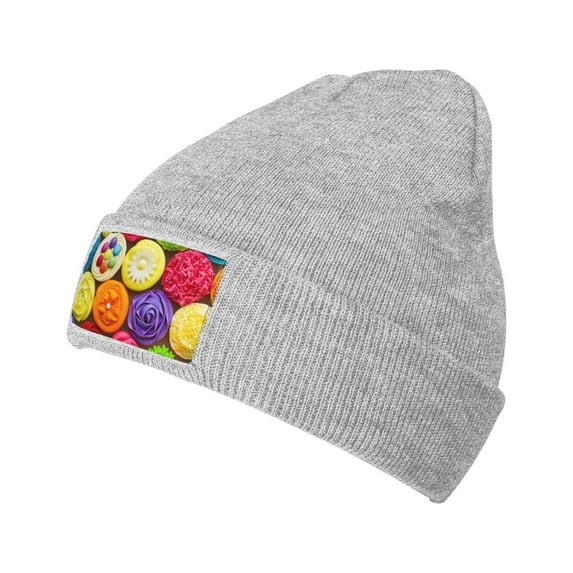 Junzan Brightly Colored Cupcakes Mens Winter Hats Thick Knit Cuff Beanie Cap Beanie Hat
