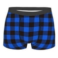 thumbnail image 1 of Junzan Buffalo Plaid Blue Black Mens Underwear Boxer Briefs For Men’s - Small, 1 of 9