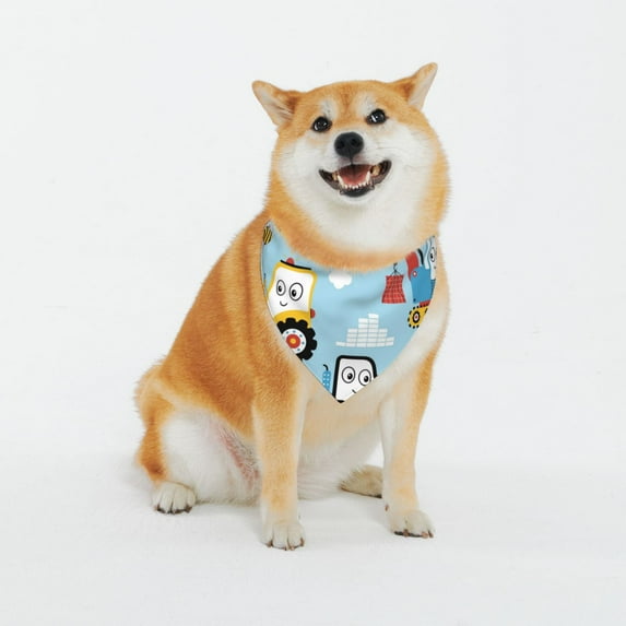 Junzan Building Truck Pattern Dog Bandanas, Comfortable Cotton Triangle Bibs Scarfs For Dogs Or Cats,Cute Pet Kerchief For Medium Large Dogs-Xx-Large