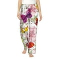 thumbnail image 1 of Junzan Butterflies And Vintage Women'S Pajama Pants Drawstring Comfy Sleep Bottoms With Pockets, 1 of 9
