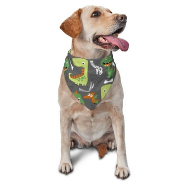 Junzan Cartoon Dinosaurs.Cute Dinosaurs-1pcs Dog Bandanas,Dog Bandanas Scarf Triangle Bibs Kerchief Flannel Thicken Cotton Bandana for Small Medium Large Dogs and Cats