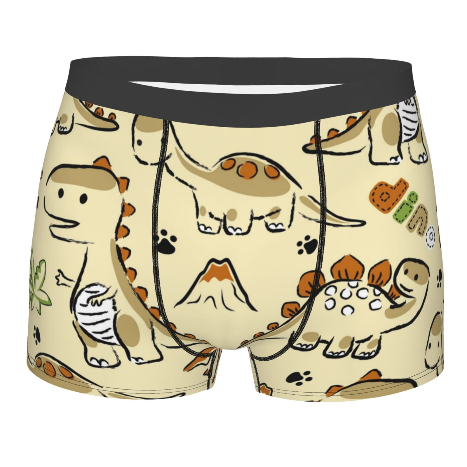 Junzan Cartoon Dinosaurs Mens Underwear Boxer Briefs For Men’s Large