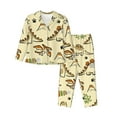 thumbnail image 1 of Junzan Cartoon Dinosaurs Print Womens Pajama Sets,Long Sleeve Button Down For Women Pjs 2 Piece, 1 of 9