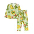thumbnail image 1 of Junzan Cartoon Dinosaurs Print Womens Pajama Sets,Long Sleeve Button Down For Women Pjs 2 Piece, 1 of 9