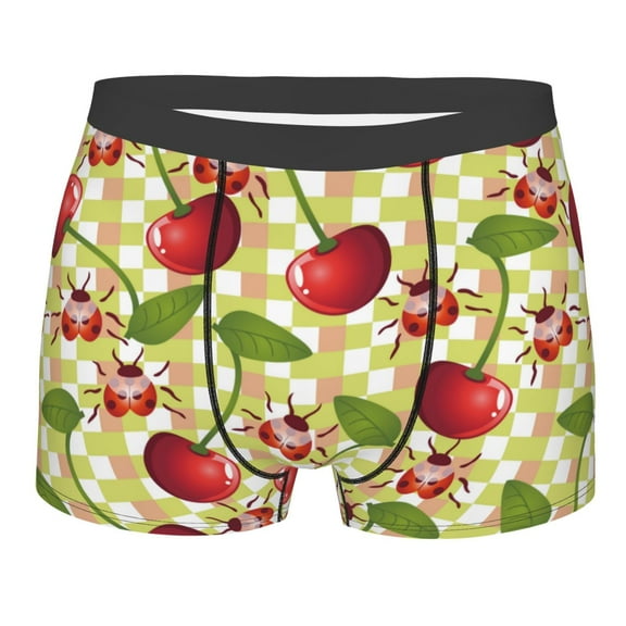 Junzan Cherries And Ladybirds Mens Underwear Boxer Briefs For Men’s - Small