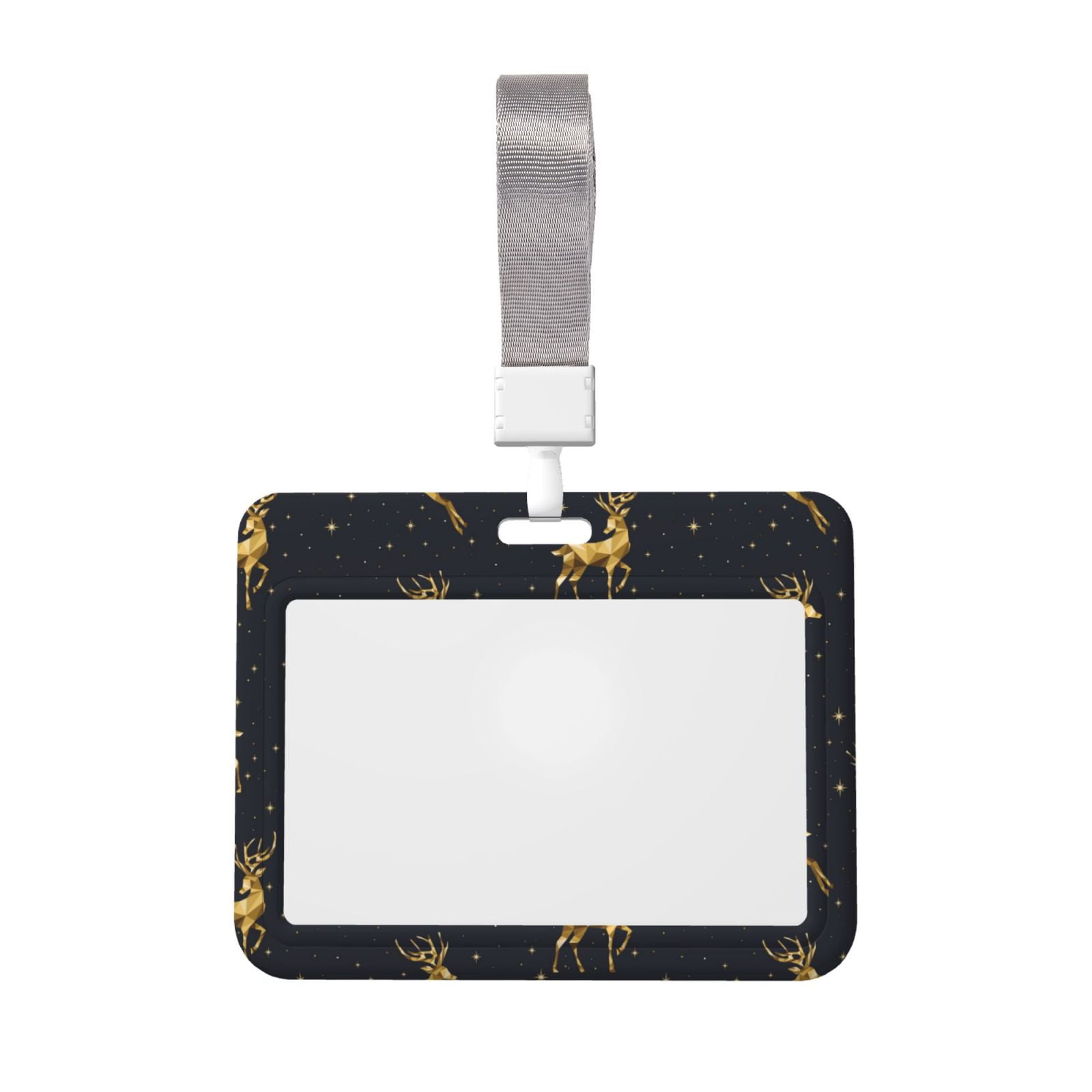 Junzan Christmas Deers Id Badge Holder With Windows Key Card Work Badge