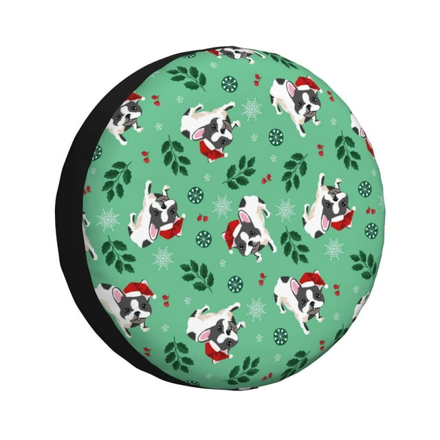 Junzan Christmas French Bulldog Tire Cover Wheel Protector for Truck ...