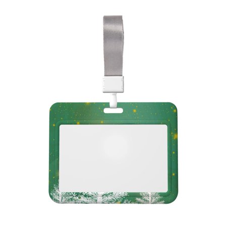 Junzan Christmas Green Id Badge Holder With Windows Key Card Work Badge Sleeve For Office, School, Factory, Id Credit Cards, Proximity Key Cards