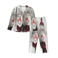 thumbnail image 1 of Junzan Christmas Snowman With Hat Print Womens Pajama Sets,Long Sleeve Button Down For Women Pjs 2 Piece, 1 of 9