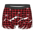 thumbnail image 1 of Junzan Christmas Tree Buffalo Plaid Mens Underwear Boxer Briefs For Men’s - Small, 1 of 9