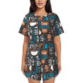 thumbnail image 1 of Junzan Coffee Lover Print for Short-Sleeved Pajama Set for Women,2 Piece Short Sleeve Crew Neck Sleepwear Set Summer Pajamas Set Lounge Sets 2-Piece Pj-Small, 1 of 6