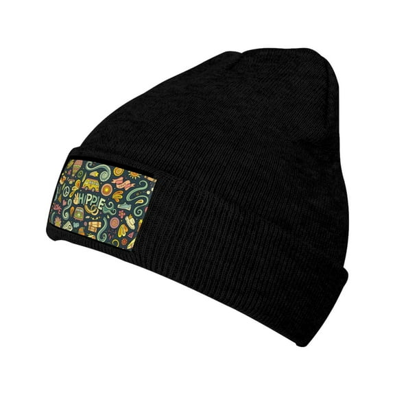 Junzan Colorful Hippie Mens Winter Hats Thick Knit Cuff Beanie Cap Beanie Hat