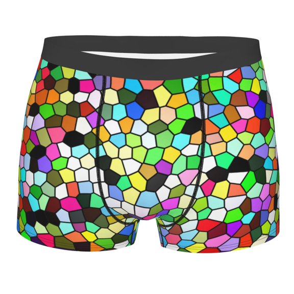Junzan Colorful Tie Dye Stained Glass Mens Underwear Boxer Briefs For Men’s - X-Large