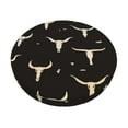 thumbnail image 1 of Junzan Cow Skulls Bar Stool Cover Round Seat Cushion With Elastic Washable And Non Slip Bottom For Barstool Padded Chair Slipcover - 14 Inch, 1 of 7