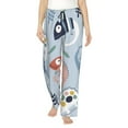 thumbnail image 1 of Junzan Cute Chameleons On Blue Women'S Pajama Pants Drawstring Comfy Sleep Bottoms With Pockets, 1 of 9