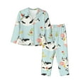 thumbnail image 1 of Junzan Cute Cows Print Womens Pajama Sets,Long Sleeve Button Down For Women Pjs 2 Piece, 1 of 9