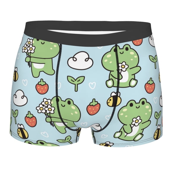 Junzan Cute Floral Frog Mens Underwear Boxer Briefs For Men’s - Medium