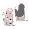 thumbnail image 1 of Junzan Cute Hand Drawn Bear for Oven Mitts 2 Piece Set,BBQ Gloves Grilling Gloves Heat Resistant Oven Gloves Kitchen Silicone Oven Mitts for Barbecue/Cooking/Baking, 1 of 6
